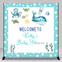 Lofaris Custom Blue Under The Sea Whale Baby Shower Backdrop