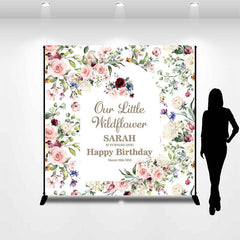 Lofaris Custom Boho Arch Wildflower First Birthday Backdrop