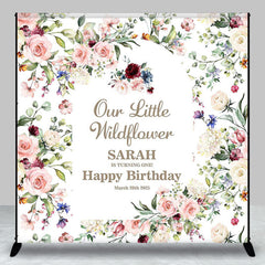 Lofaris Custom Boho Arch Wildflower First Birthday Backdrop