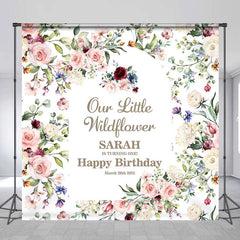 Lofaris Custom Boho Arch Wildflower First Birthday Backdrop