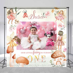 Lofaris Custom Boho Elf Flower Photo 1st Birthday Backdrop