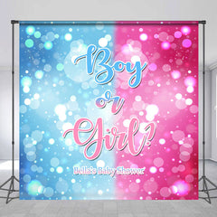 Lofaris Custom Bokeh Pink Blue Baby Shower Backdrop for Party