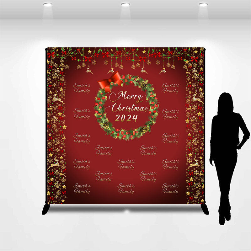 Custom Bowknot Wreath Merry Christmas 2024 Backdrop Lofaris   Custom Bowknot Wreath Merry Christmas 2024 Backdrop Custom Made Free Shipping 977@2x 