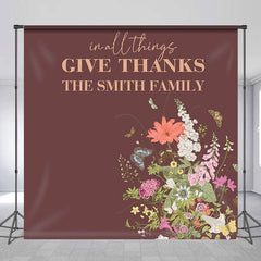 Lofaris Custom Butterfly Floral Thanksgiving Day Backdrop