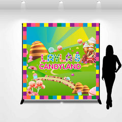 Lofaris Custom Candyland Rainbow Lollipop Birthday Backdrop