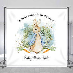 Lofaris Custom Cartoon Bunny Carrot Baby Shower Backdrop