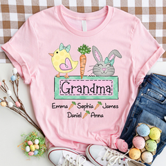 Lofaris Custom Chick Rabbit Grandma Easter Days T-Shirt