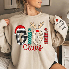 Lofaris Custom Christmas Gigi Claus And Grandkids Sweatshirt