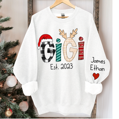 Lofaris Custom Christmas Gigi Grandma Mimi Est Year And Kids CTH01 Sweatshirt