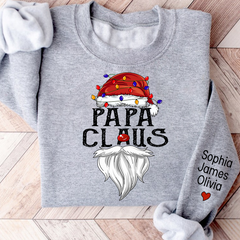 Lofaris Custom Christmas Papa Claus Gift Name Sweatshirt