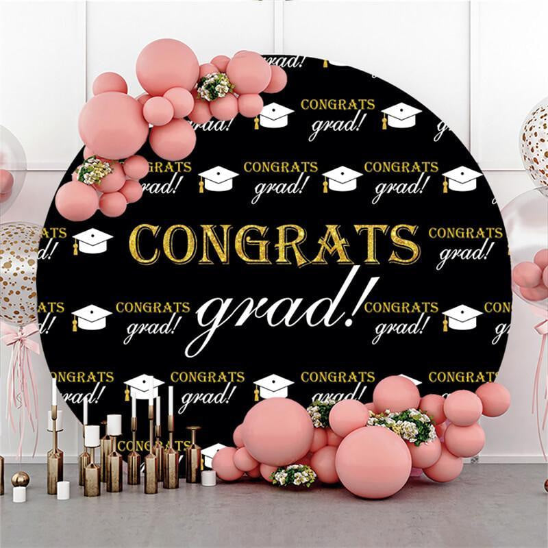 Lofaris Custom Circle Congrats Grad Party Backdrop Decoration