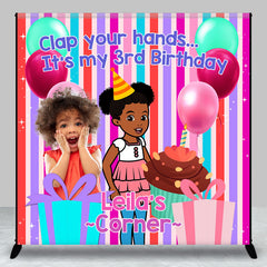 Lofaris Custom Clap Your Hands Colorful 3rd Birthday Backdrop