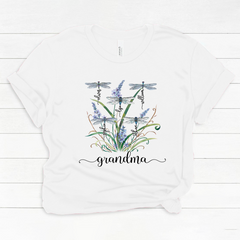 Lofaris Custom Classic Grandma Kids Weeds Dragonfly T-Shirt