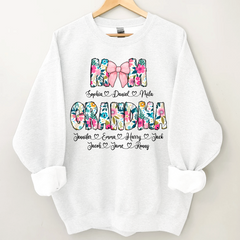 Lofaris Custom Colorful Floral Mom Grandma Kids Sweatshirt