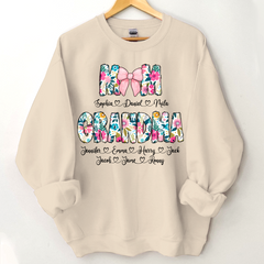 Lofaris Custom Colorful Floral Mom Grandma Kids Sweatshirt