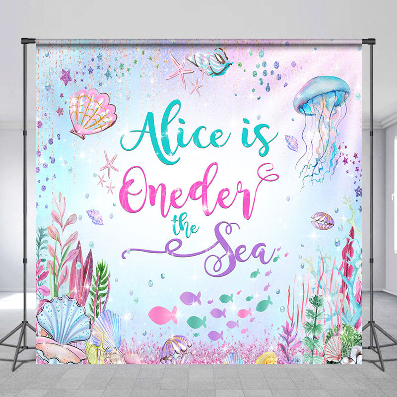 Lofaris Custom Colorful Undersea World 1st Birthday Backdrop