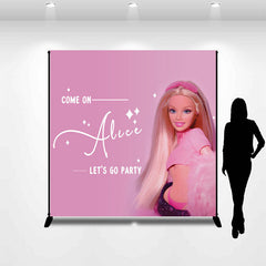 Lofaris Custom Come On Lets Go Party Pink Backdrop For Girls