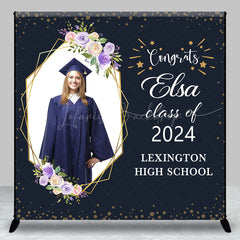 Lofaris Custom Congrats Class Of 2024 Black Grad Backdrop