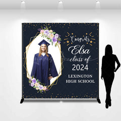 Lofaris Custom Congrats Class Of 2024 Black Grad Backdrop