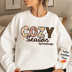 Lofaris Custom Cozy Season Autumn Vibe Grandma Sweatshirt