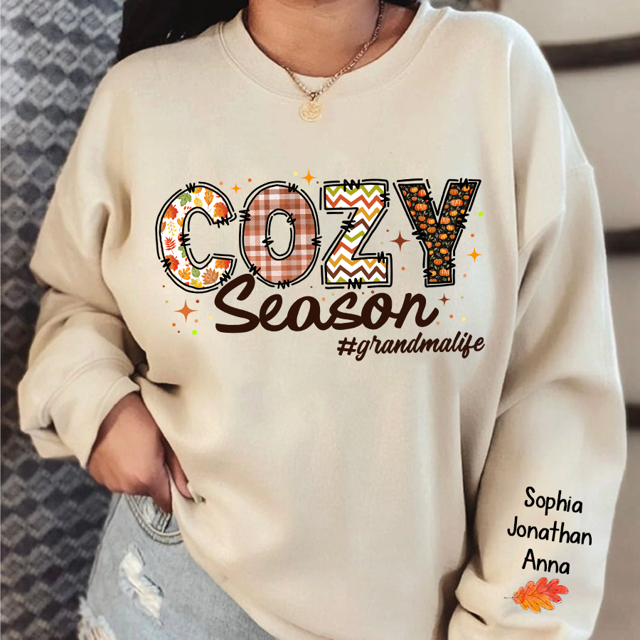 Lofaris Custom Cozy Season Autumn Vibe Grandma Sweatshirt