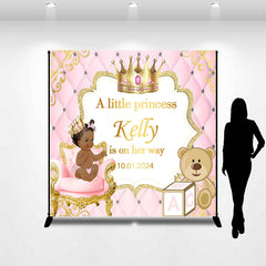 Lofaris Custom Crown Princess Pink Baby Shower Backdrop