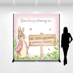 Lofaris Custom Cute Bunny Spring Plant 1st Birthday Backdrop