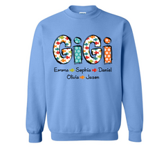 Lofaris Custom Cute Dots Gigi Fishing And Grandkids Sweatshirt