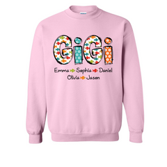 Lofaris Custom Cute Dots Gigi Fishing And Grandkids Sweatshirt