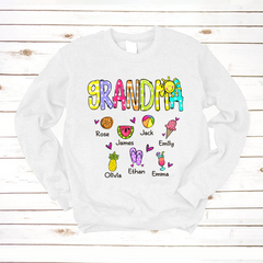 Lofaris Custom Cute Summer Grandma And Grandkids Sweatshirt