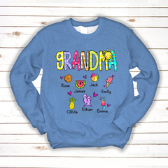 Lofaris Custom Cute Summer Grandma And Grandkids Sweatshirt