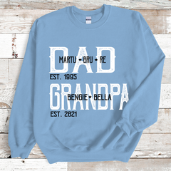 Lofaris Custom Dad Grandpa Est Kids Birthday Gift Sweatshirt