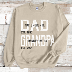 Lofaris Custom Dad Grandpa Est Kids Birthday Gift Sweatshirt