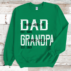 Lofaris Custom Dad Grandpa Est Kids Birthday Gift Sweatshirt