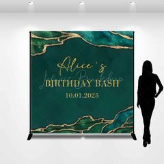 Lofaris Custom Dark Green Glitter Texture Birthday Backdrop