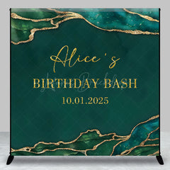 Lofaris Custom Dark Green Glitter Texture Birthday Backdrop