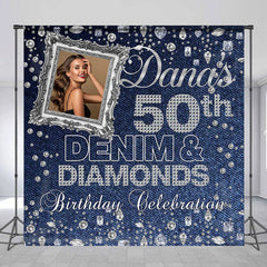 Lofaris Custom Denim And Diamond 50th Birthday Photo Backdrop