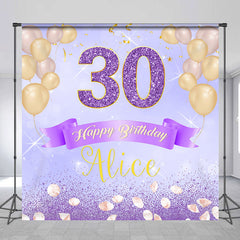 Lofaris Custom Diamond Balloon Purple 30th Birthday Backdrop