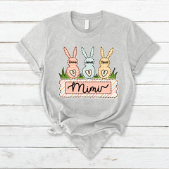 Lofaris Custom Easter Bunny Mimi And Kids Family T-Shirt