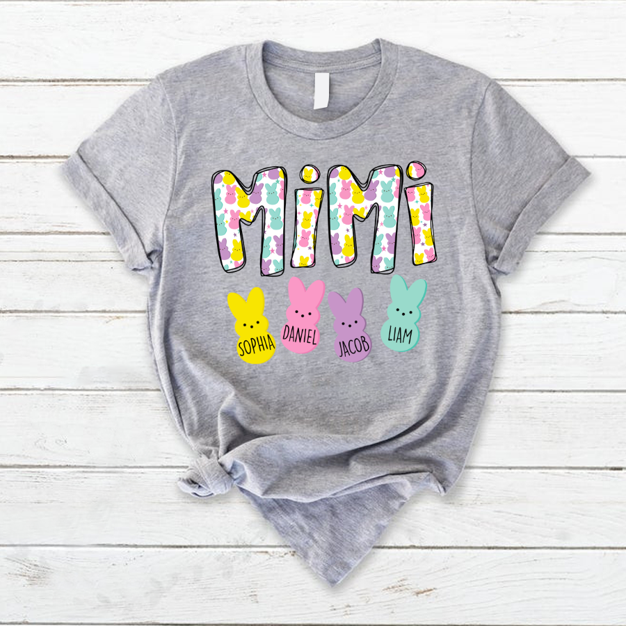 Lofaris Custom Easter Day Mimi And Kids Cute Bunny T-Shirt