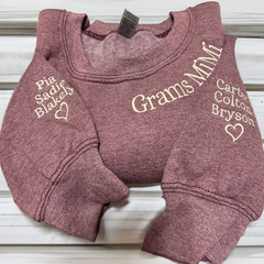 Lofaris Custom Embroidered Mama Grandma Gigi Sweatshirt