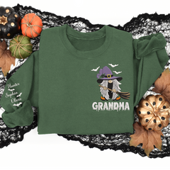 Lofaris Custom Embroidered Witch Grandma Halloween Sweatshirt