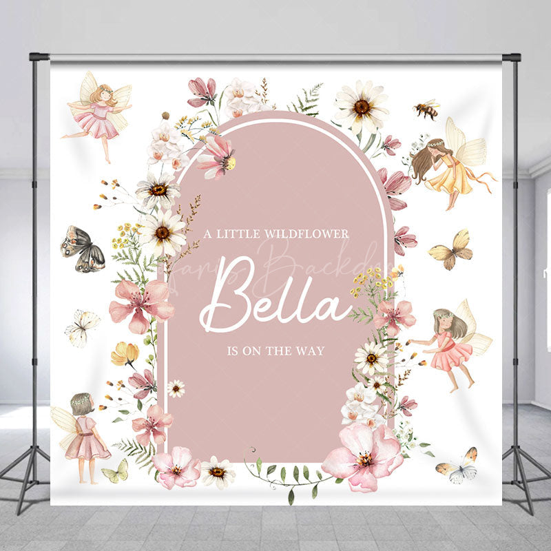 Lofaris Custom Fairies Daisy Arch Boho Baby Shower Backdrop