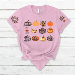 Lofaris Custom Fall Harvest Pumpkins Grandma and Kids T - Shirt