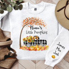 Lofaris Custom Fall Tree Plaid Truck Pumpkins Sweatshirt