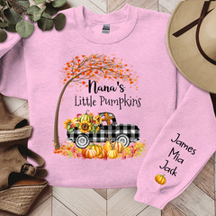 Lofaris Custom Fall Tree Plaid Truck Pumpkins Sweatshirt