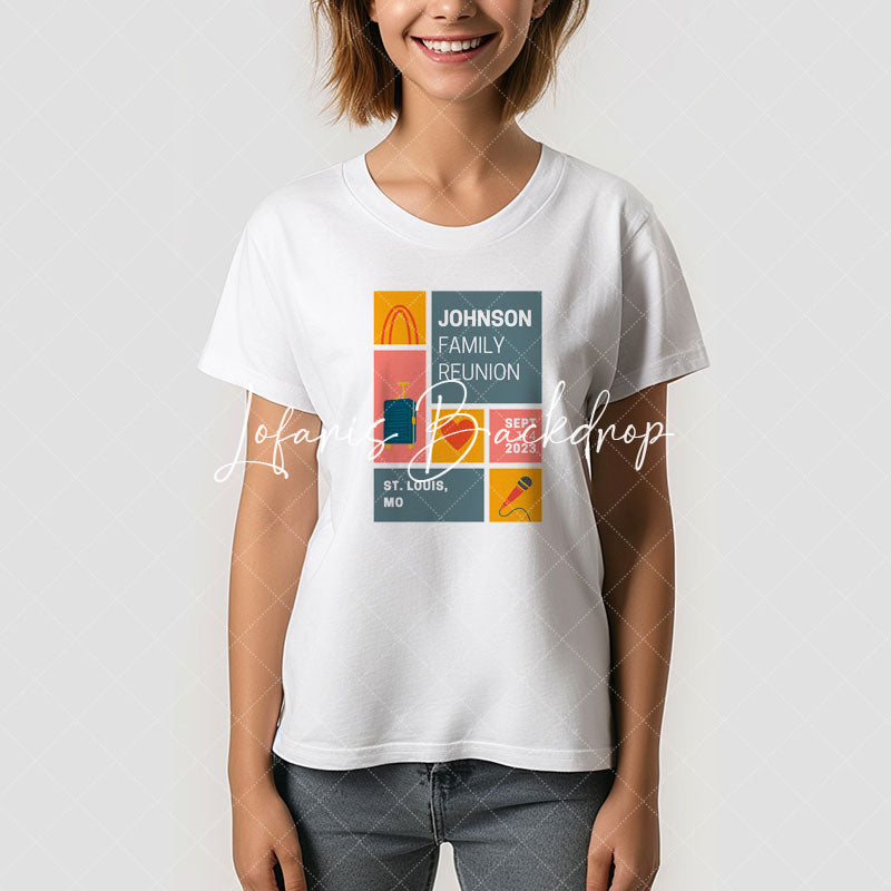 Lofaris Custom Family Reunion Block Design T-Shirt