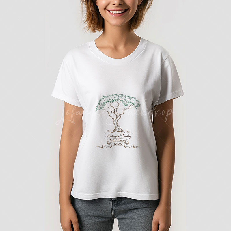 Lofaris Custom Family Reunion Cartoon Tree TShirt for Souvenir