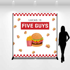 Lofaris Custom Five Guys Burger Fries 5th Birthday Backdrop