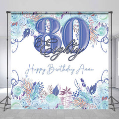 Lofaris Custom Floral Boho Leaves 80th Birthday Backdrop